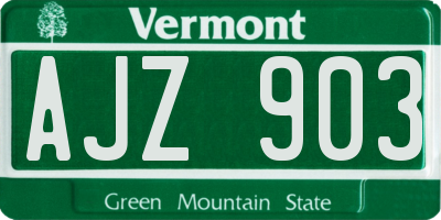 VT license plate AJZ903
