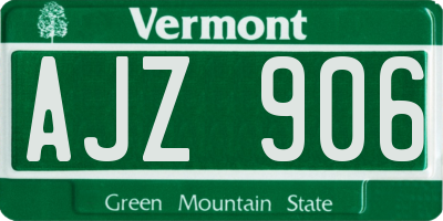 VT license plate AJZ906