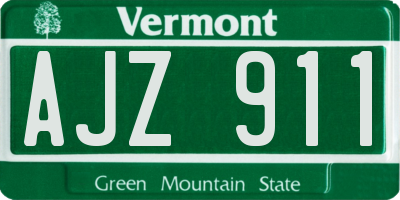 VT license plate AJZ911