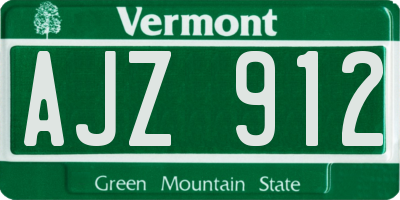 VT license plate AJZ912