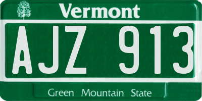VT license plate AJZ913
