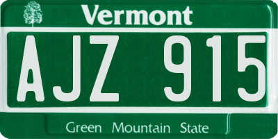 VT license plate AJZ915