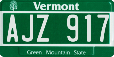 VT license plate AJZ917