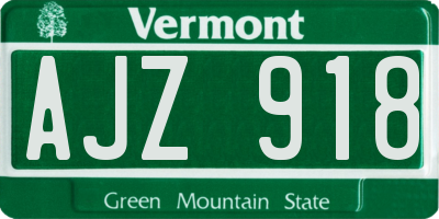 VT license plate AJZ918