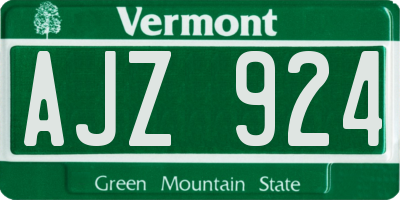 VT license plate AJZ924