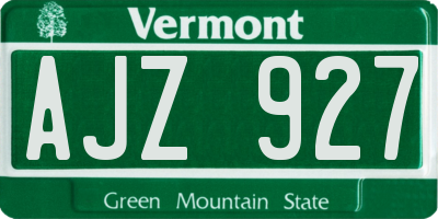 VT license plate AJZ927