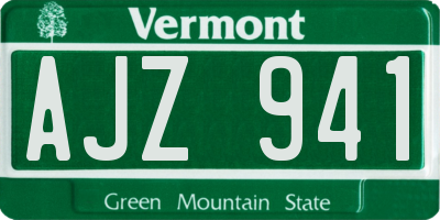 VT license plate AJZ941