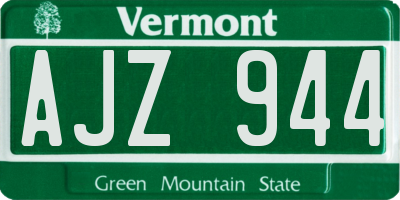VT license plate AJZ944