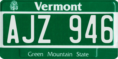 VT license plate AJZ946