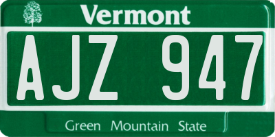 VT license plate AJZ947