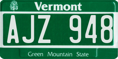 VT license plate AJZ948