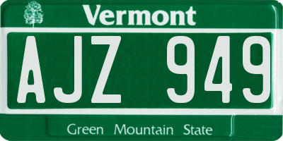 VT license plate AJZ949