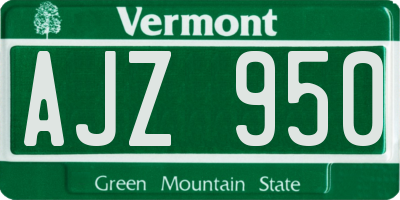 VT license plate AJZ950
