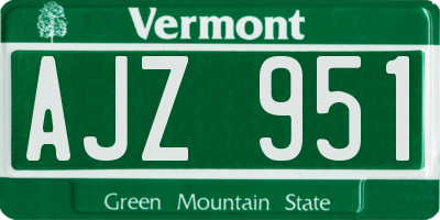 VT license plate AJZ951