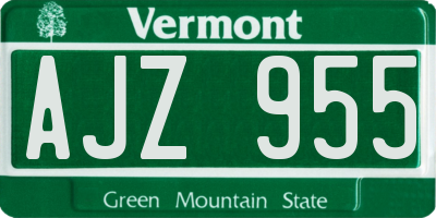 VT license plate AJZ955