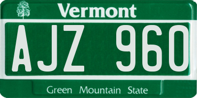 VT license plate AJZ960