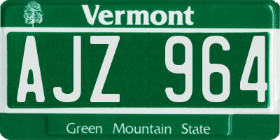 VT license plate AJZ964