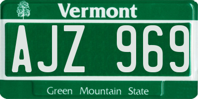 VT license plate AJZ969
