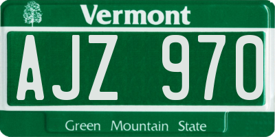 VT license plate AJZ970