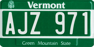 VT license plate AJZ971