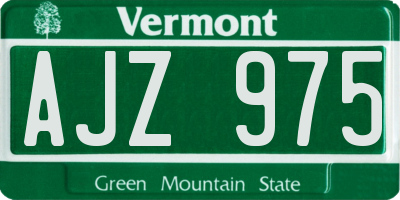 VT license plate AJZ975