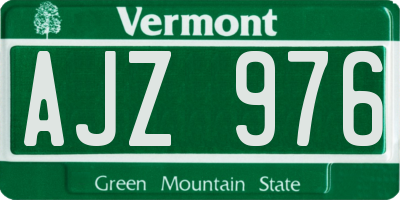 VT license plate AJZ976