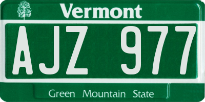 VT license plate AJZ977
