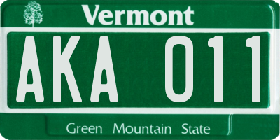 VT license plate AKA011
