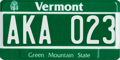 VT license plate AKA023
