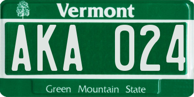 VT license plate AKA024