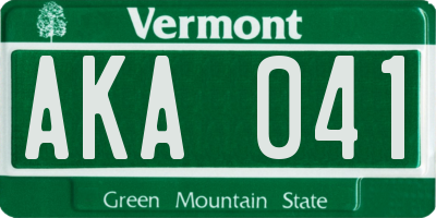 VT license plate AKA041