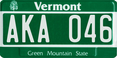 VT license plate AKA046