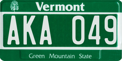 VT license plate AKA049