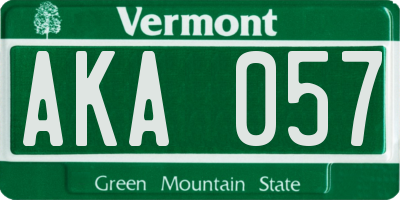 VT license plate AKA057