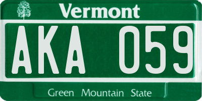 VT license plate AKA059