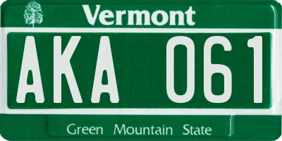 VT license plate AKA061