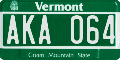 VT license plate AKA064