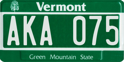 VT license plate AKA075