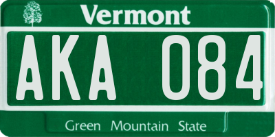 VT license plate AKA084