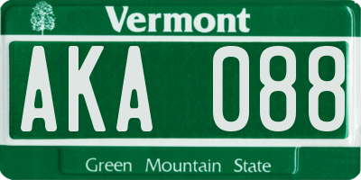 VT license plate AKA088