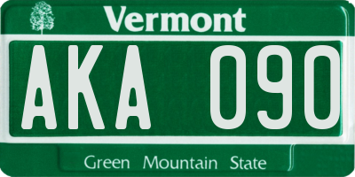 VT license plate AKA090
