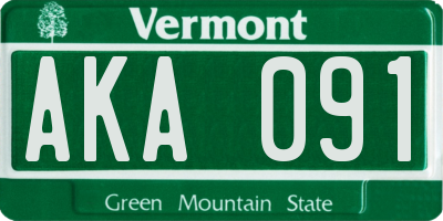 VT license plate AKA091