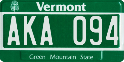 VT license plate AKA094