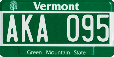 VT license plate AKA095