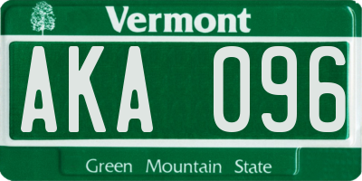 VT license plate AKA096