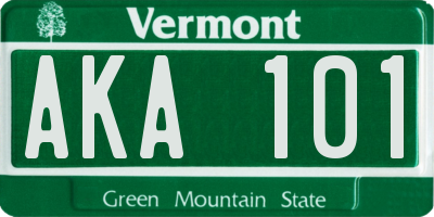 VT license plate AKA101