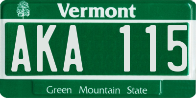 VT license plate AKA115