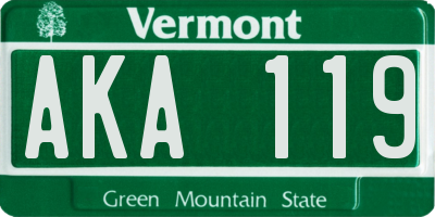 VT license plate AKA119