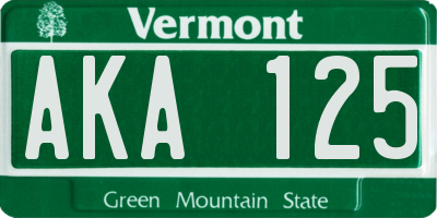 VT license plate AKA125