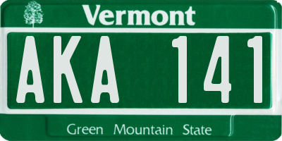 VT license plate AKA141